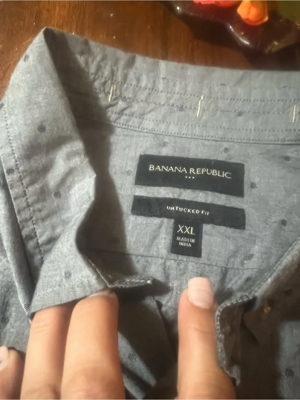 Banana Republic Men’s Light Gray Dot Button-Down Shirt